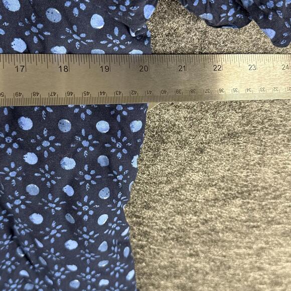 Style & Co. Blouse Women L Large Blue Geometric Short Sleeve Square Neck Rayon - Picture 5 of 7